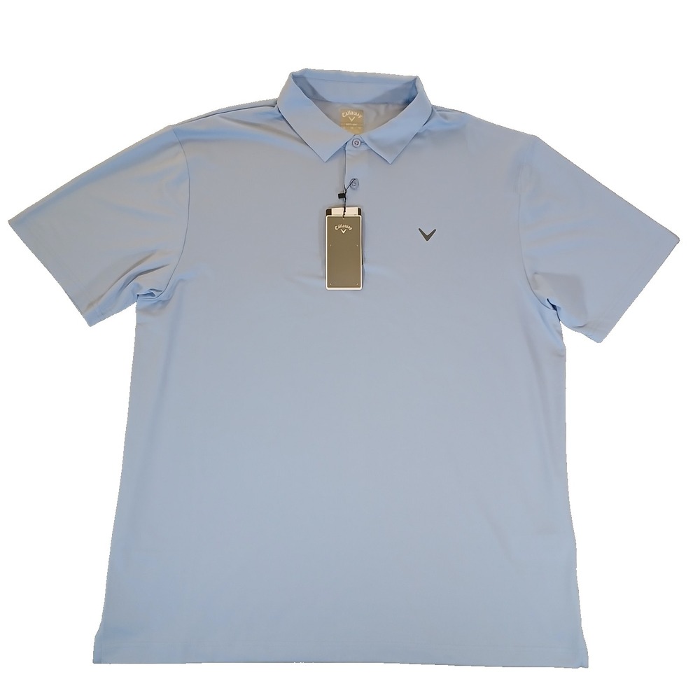 NEW‎ Callaway Opti-Dri Men's XL Blue Polo Stretch Shirt Collared Short Sleeve